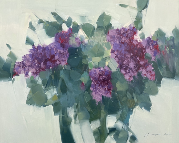 Lilacs, Original oil Painting, Handmade artwork, One of a Kind                